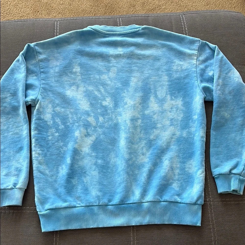 True Religion man’s Blue Crewneck Sweater with Tie-Dye Effect. M